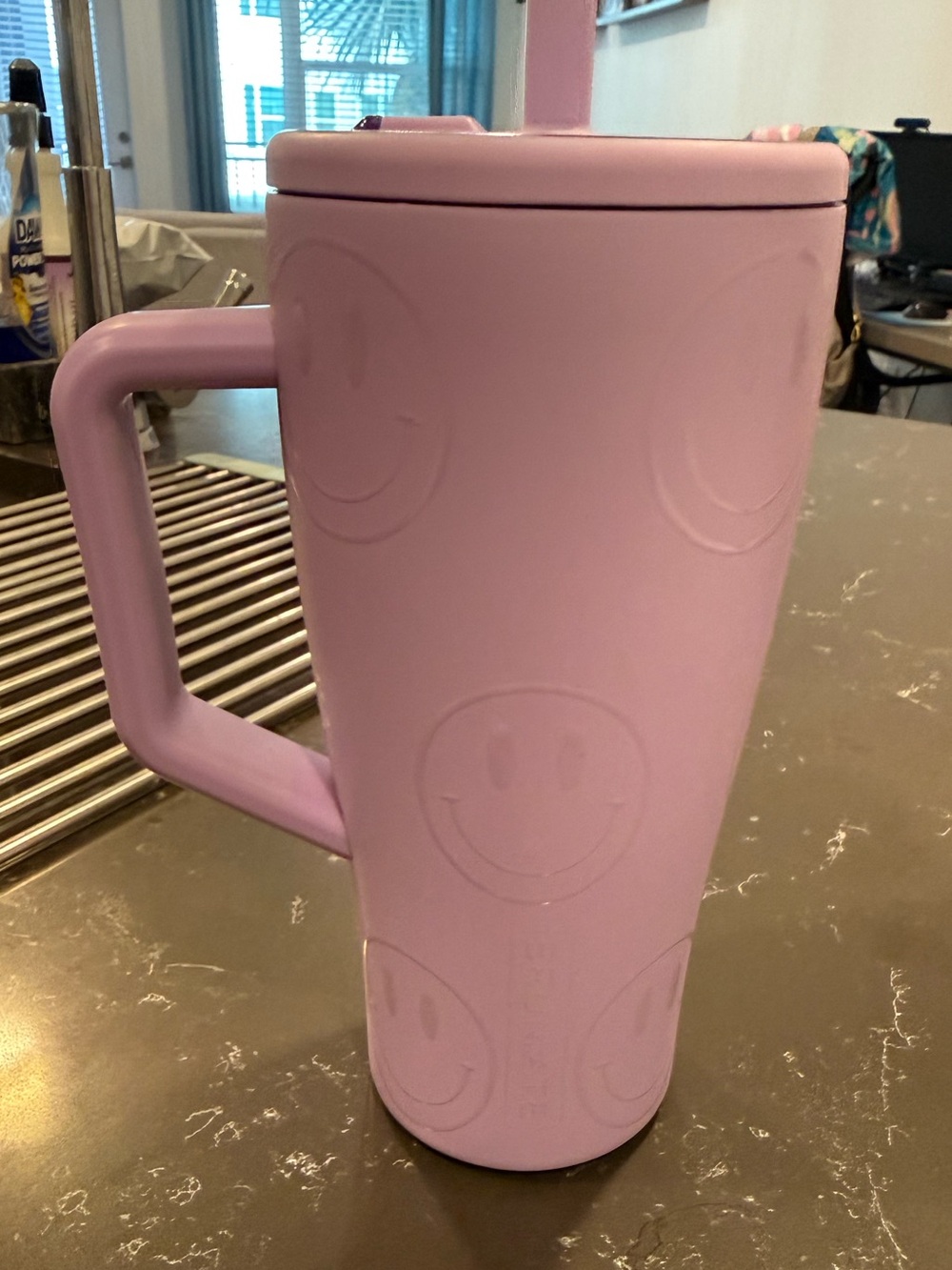 Purple Smiley Happy face BrüMate Era 30oz